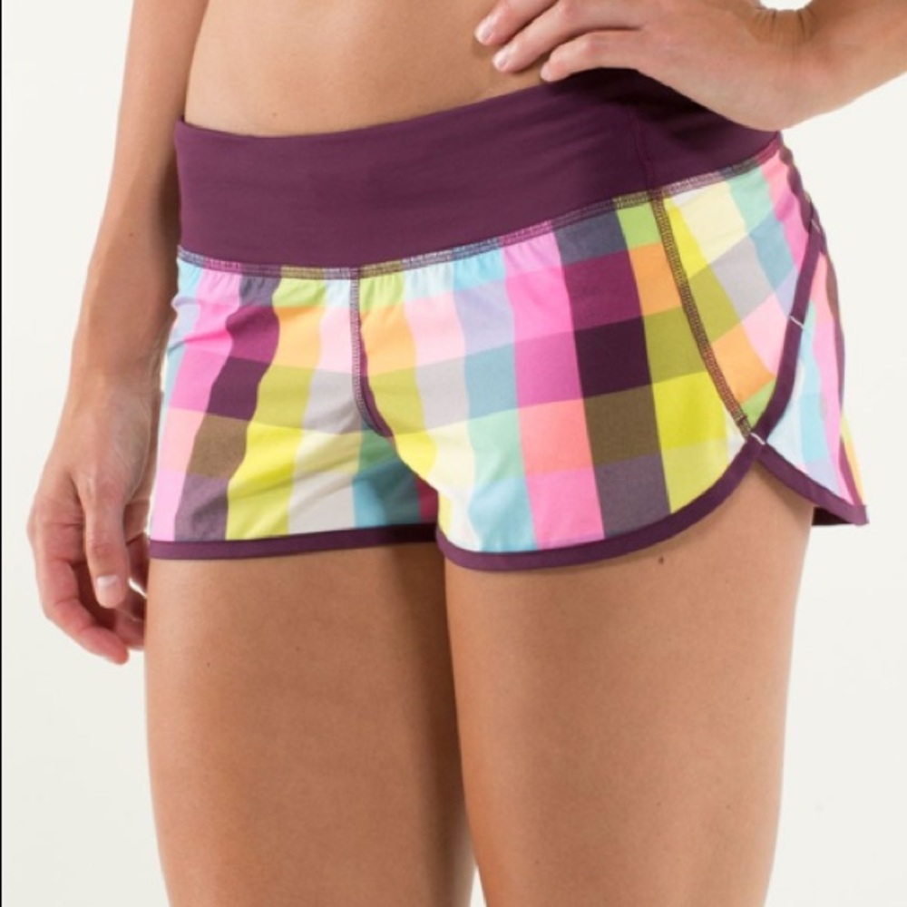 Lululemon Run Speed Short Sea Check Multi / Plum